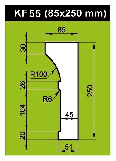 Карниз из пенопласта KF-55 Карниз из пенопласта KF-55